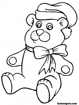 Printable coloring pages of Christmas Toys Bear
