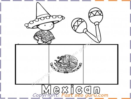 Free Coloring Page Mexican Flag Free Kids Coloring Pages Printable