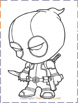 Deadpool baby coloring pages to print
