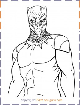 Black panther coloring pages to print