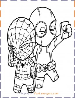 Deadpool Spiderman Coloring Pages to print out