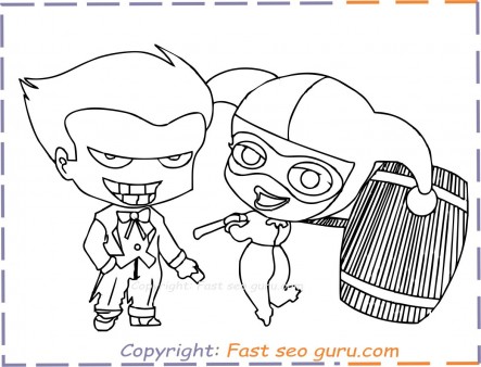 harley quinn joker baby coloring pages
