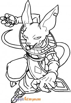Kids coloring pages beerus dragon ball z