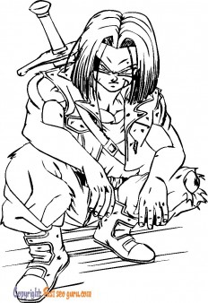 Dragon ball coloring pages trunks to print