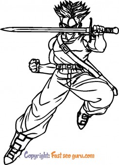 Dragon ball z trunks coloring pages