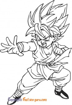 picture to color son goku dragon ball z