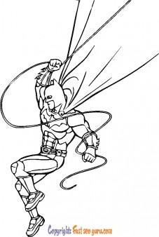 color batman cartoon drawing to print