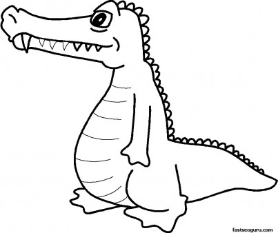 Free Coloring pages Alligator print out  pictures