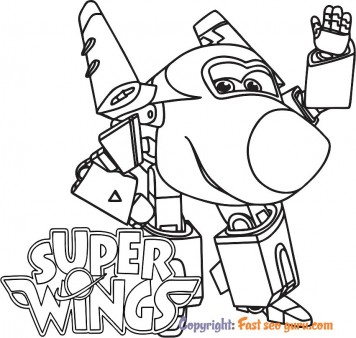 Picture to color Super Wings Jerome printable
