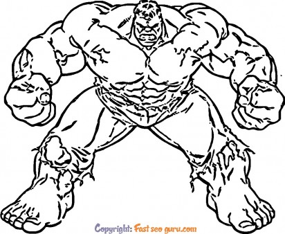 Hulk superhero drawings coloring pages
