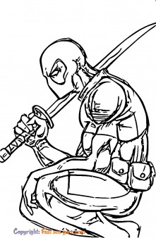 Picture to coloring page of deadpool