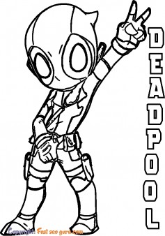 coloring pages deadpool marvel to print