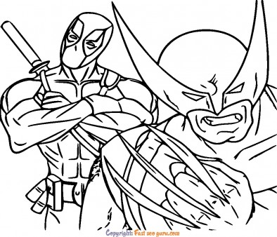 coloring pages deadpool and wolverine