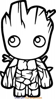 groot easy to coloring pages to print