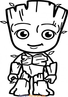 easy cute baby groot coloring pages