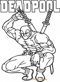 deadpool superheroes marvel coloring pages