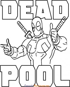 deadpool superhero coloring sheet to print