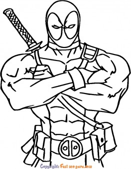superhero deadpool coloring  pages