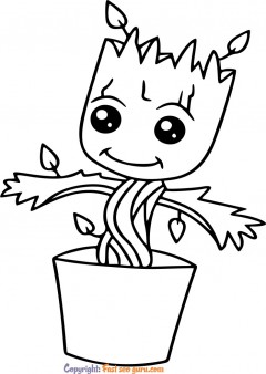 groot avengers cartoon drawing coloring pages