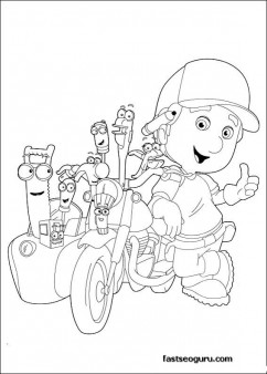 Free Handy Manny Motorcycle and tools Coloring Pages