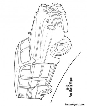 Coloring pages Ford woody Wagon 1946 coloring pages