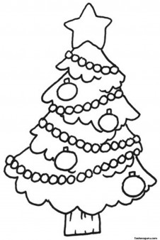 Decorated Christmas Tree Coloring Pages printable