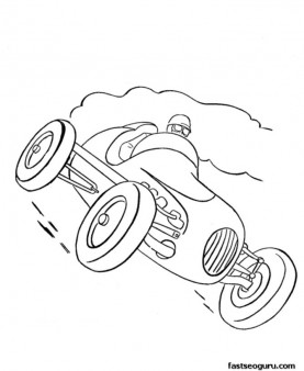 Old Race Car print out coloring pages for kids