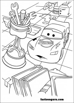 Print out McQueen Disney Characters coloring page