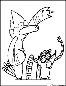 Printabel Blue jay and Rigby regular show coloring pages