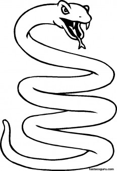 Printabel coloring pages Coiled Snake