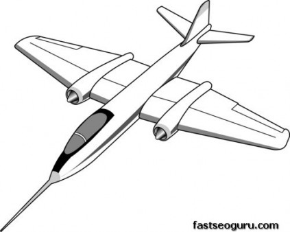 Printable coloring pages Air plan B-57B Canberra. - Printable Coloring