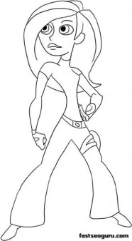 Printable coloring pages Disney Characters cartoon Kim possible