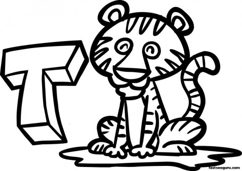 Printable Tiger Coloring Pages Animal for Kids 