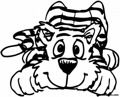 Printable jungle Tiger Coloring Pages for Kids