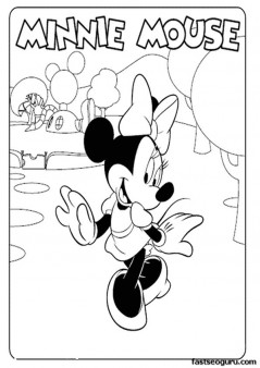 Coloring pages for kids Mickey Mouse Clubhouse Minnie Mouse