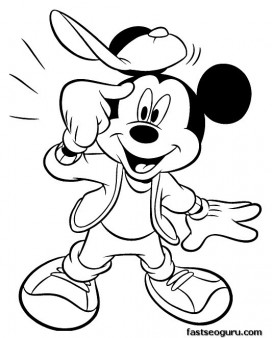 Coloring pages mickey mouse happy face