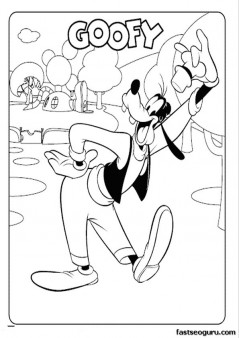 Printabel coloring pages for kids Mickey Mouse Clubhouse Goofy