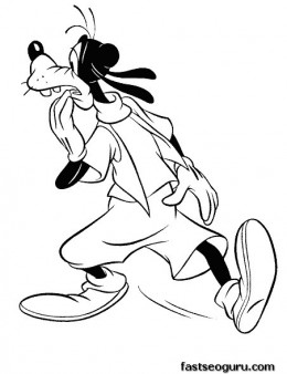 Printabel Coloring pages Disney characters Goofy 