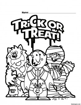 Halloween Trick or Treat Printable coloring pages