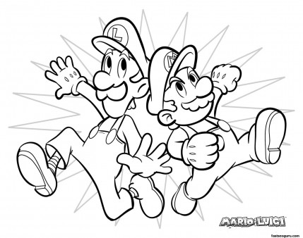 Printable Coloring pages Mario and Luigi