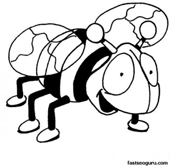 Printable insects Bees Face coloring pages