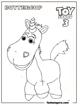 buttercup toy story 3 coloring page for kids