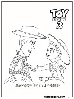 Jessie et Woody Toy Story 3  Printable Coloring Pages