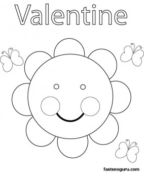 Print out Valentine Sun Coloring Pages