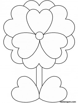 Print out Valentines Day Flower coloring pages for kids