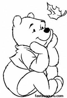Printable coloring in Disney Characters Winnie the Pooh happy face
