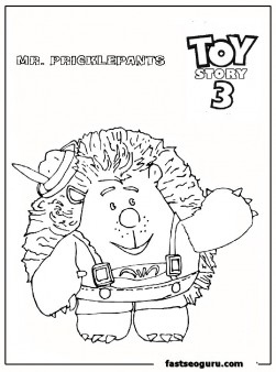 Mr Pricklepants Toy Story 3 coloring pages for print out