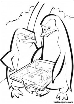 Printable Madagascar 3 The Penguins coloring page