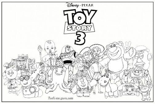 Toy Story 3 characters kids coloring pages