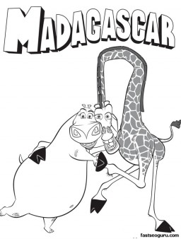 Printable Madagascar 2 alex and old women coloring page